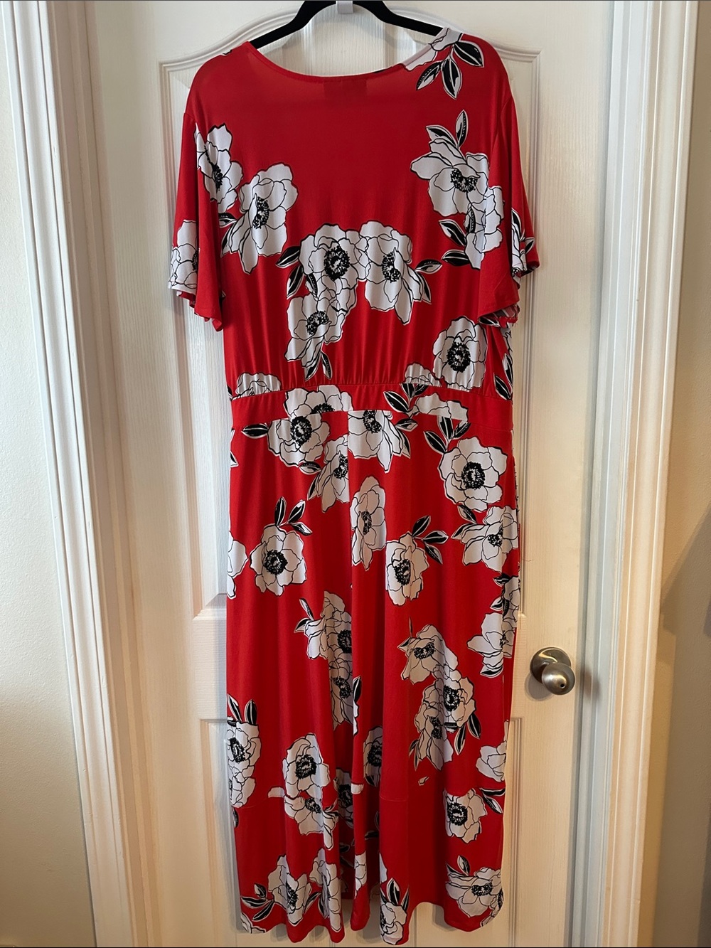 Lane Bryant Red Floral Wrap Midi Dress - Picture 3 of 7